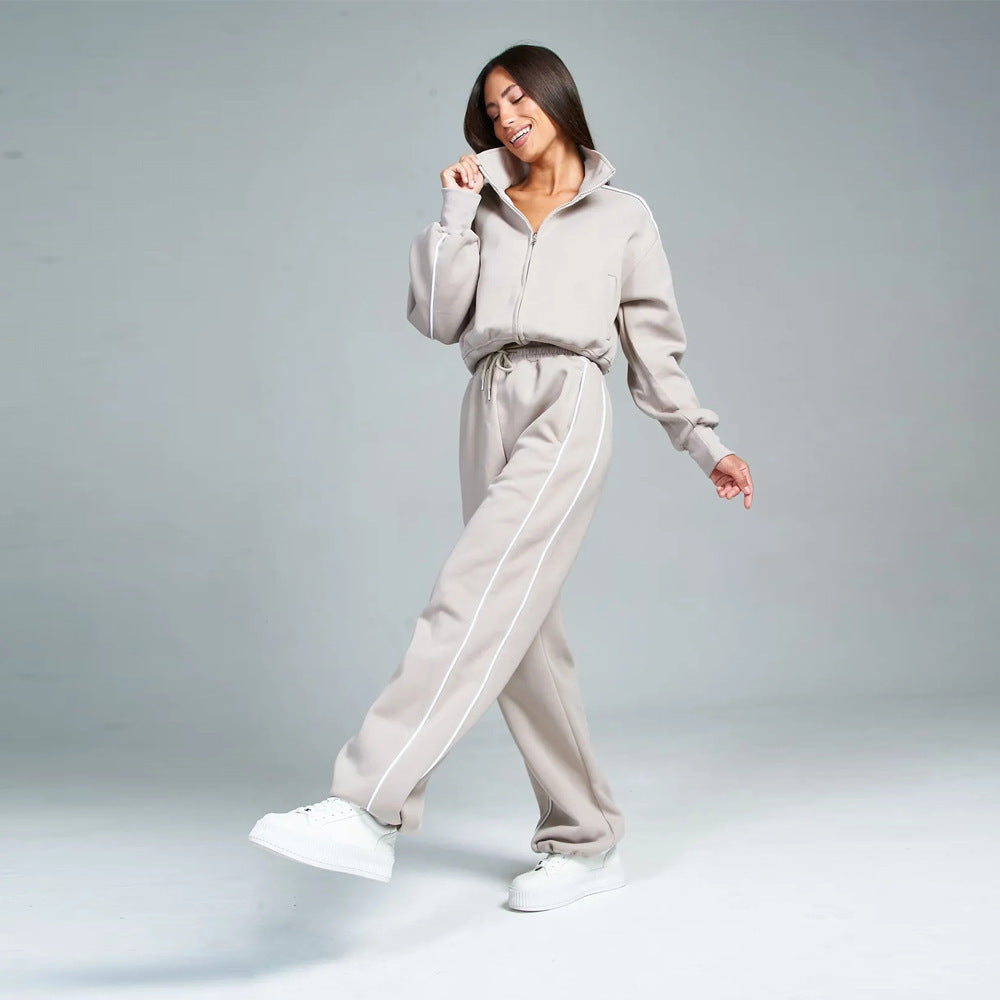 Damen Hochwertiger Sport-Loungewear-Anzug mit Stehkragen Sovae