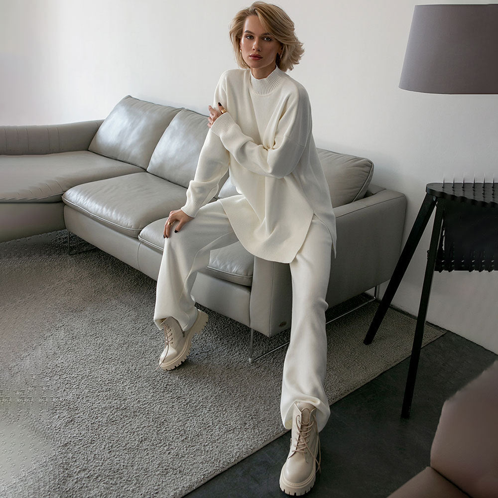 Damen komfortables Strick-Ensemble mit weitem Schnitt Sovae