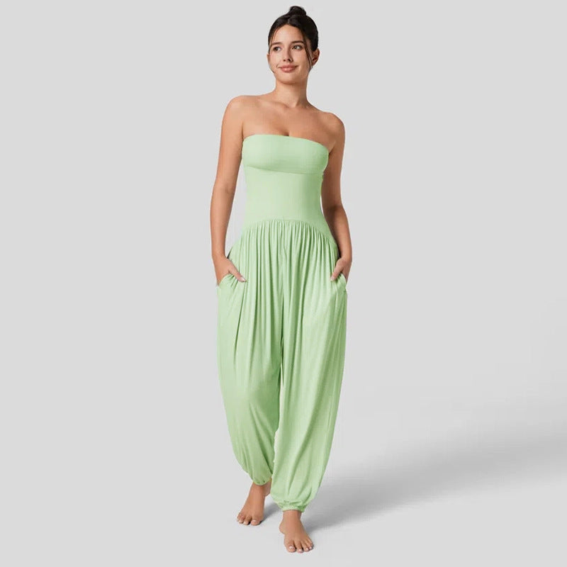 Damen legerer Overall mit schulterfreiem Design Sovae