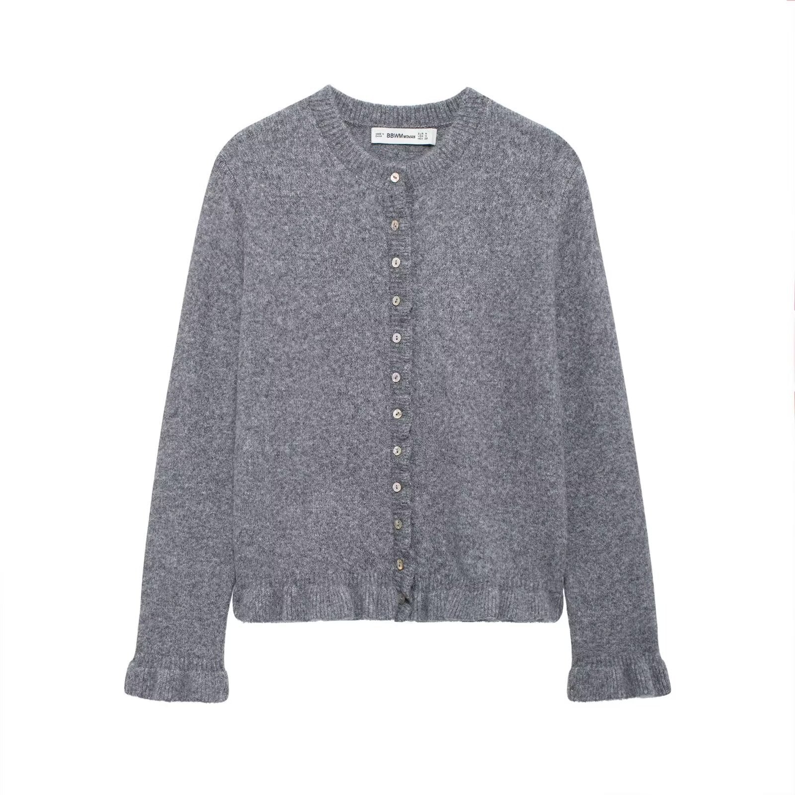 Damen Strickjacke mit Knopfverschluss und eleganten Rippdetails Sovae