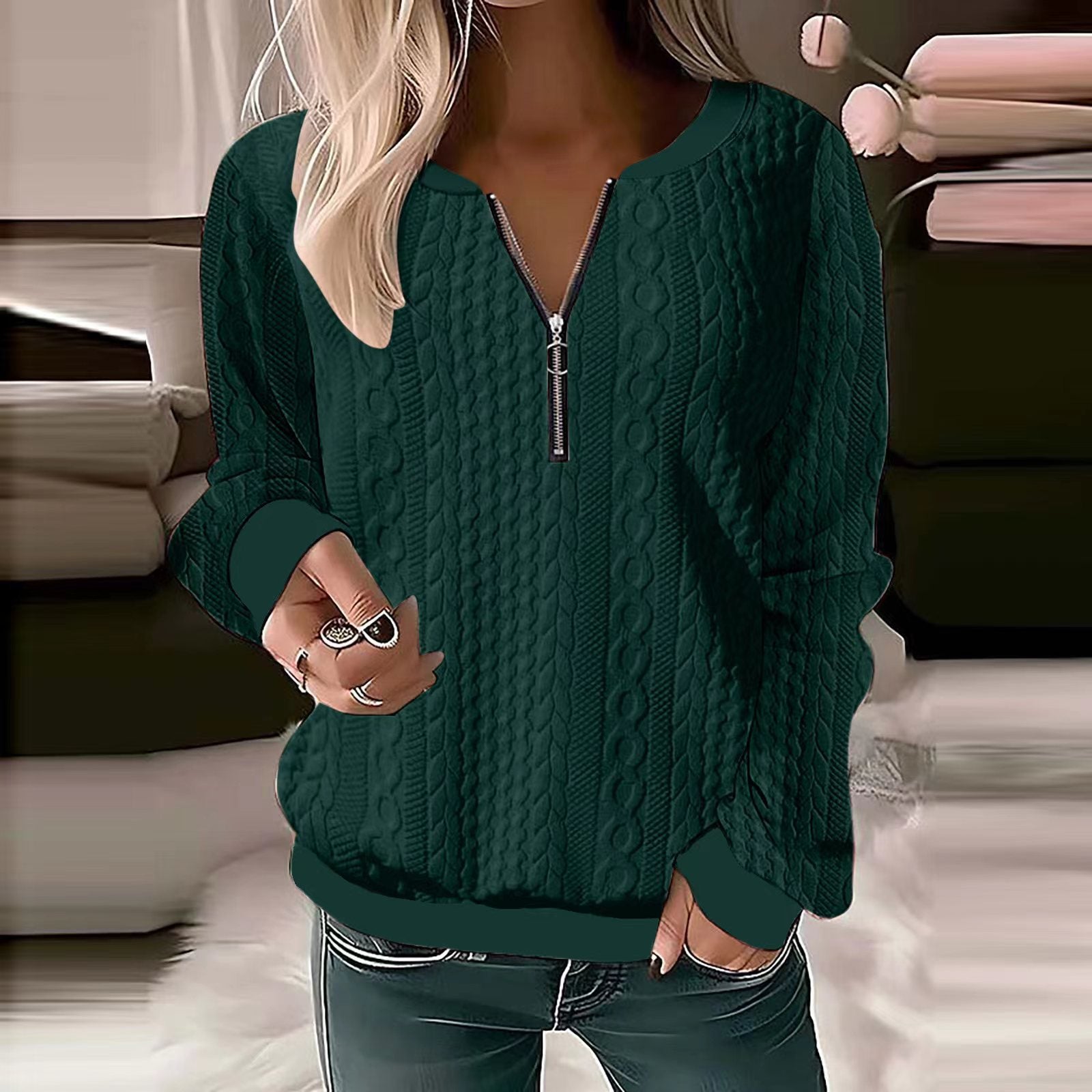 Damen gemütlicher Strickpullover Sovae