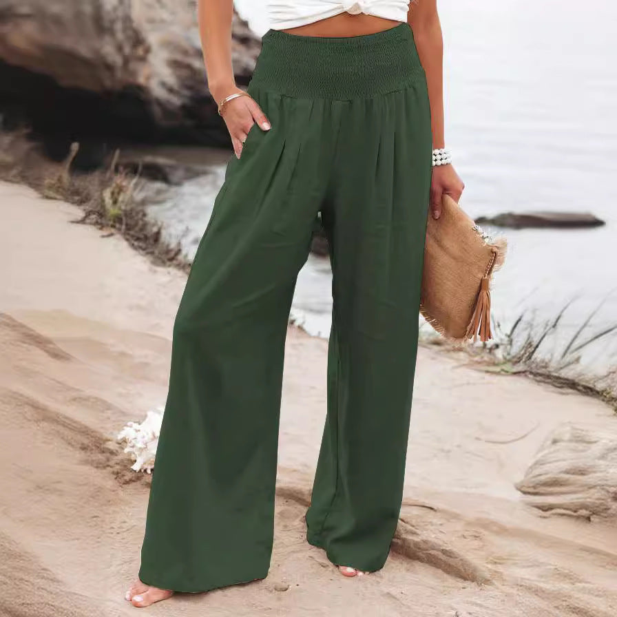 Damen Weitgeschnittene Relax-Hose mit elastischem Bund Sovae