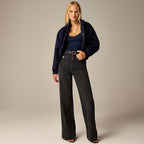 Damen Weit geschnittene Jeans mit hohem Bund und klassischen Taschen Sovae