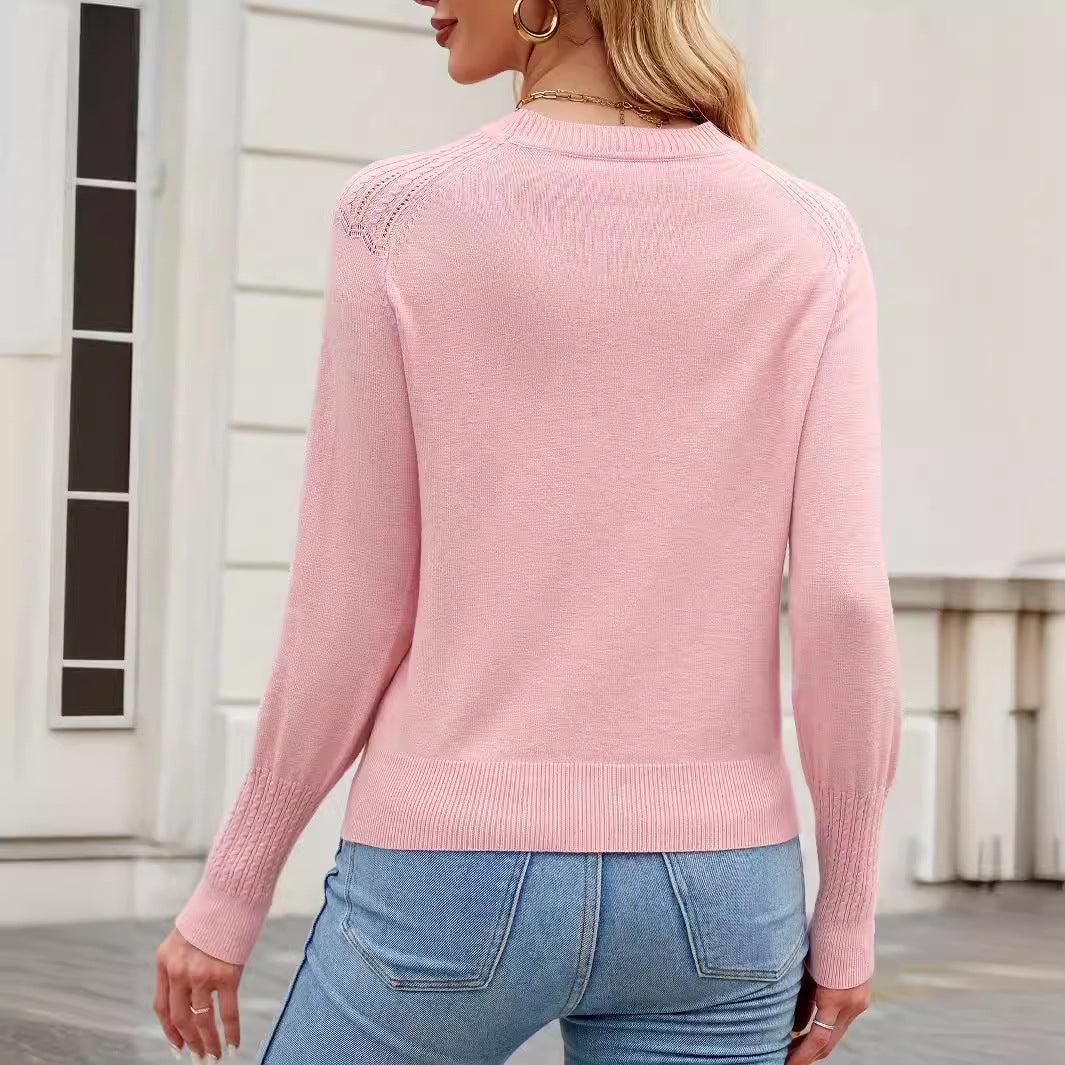 Damen Feinstrickpullover mit kunstvollem Muster Sovae