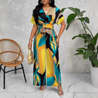 Damen Eleganter Jumpsuit mit fröhlichem Grafikdesign Sovae