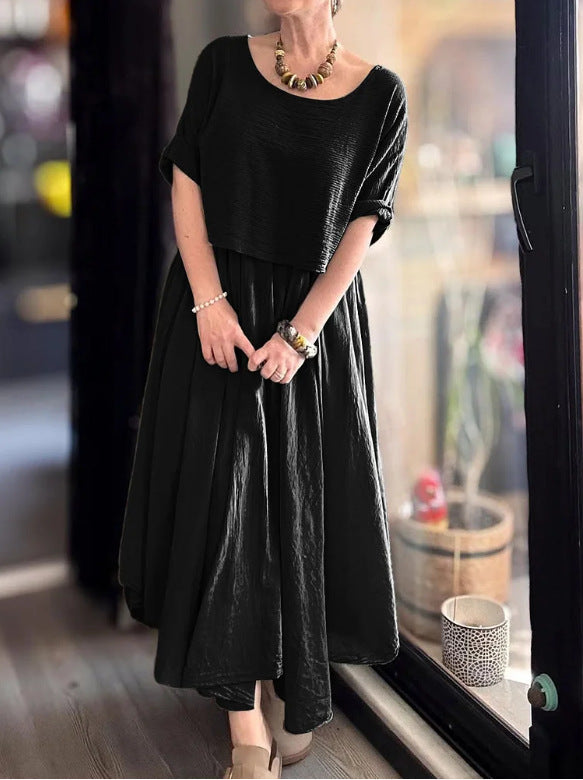 Damen luftiges Maxikleid mit einzigartiger Oberteilgestaltung Sovae