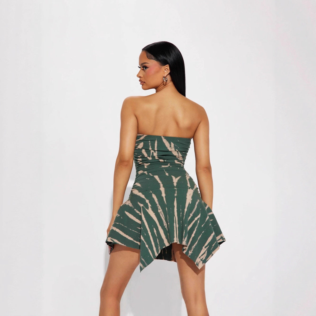 Damen ärmelloses Minikleid mit Wellenmuster Sovae