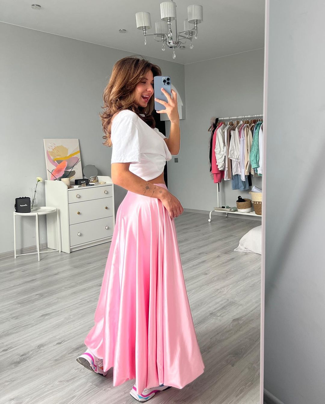 Damen elegantermaxirock mit fließendem Schnitt Sovae