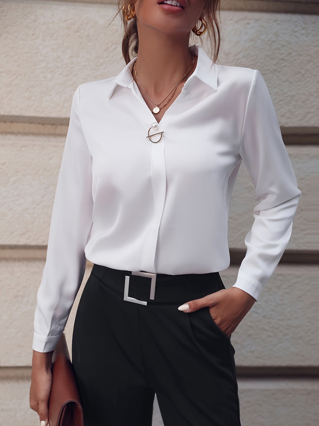 Damen elegante Bluse mit zeitlosem Design Sovae