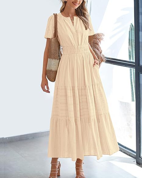 Damen Maxikleid mit voluminösem Rock Sovae