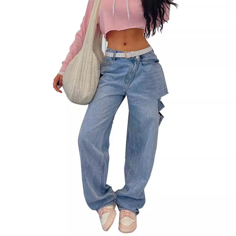 Damen Weit geschnittene Jeans im urbanen Vintage-Stil Sovae