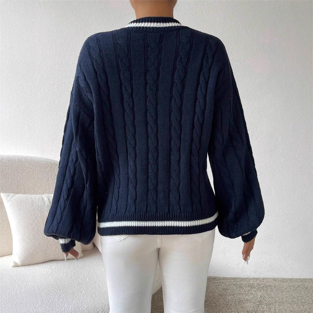 Damen Grobstrick Pullover Sovae
