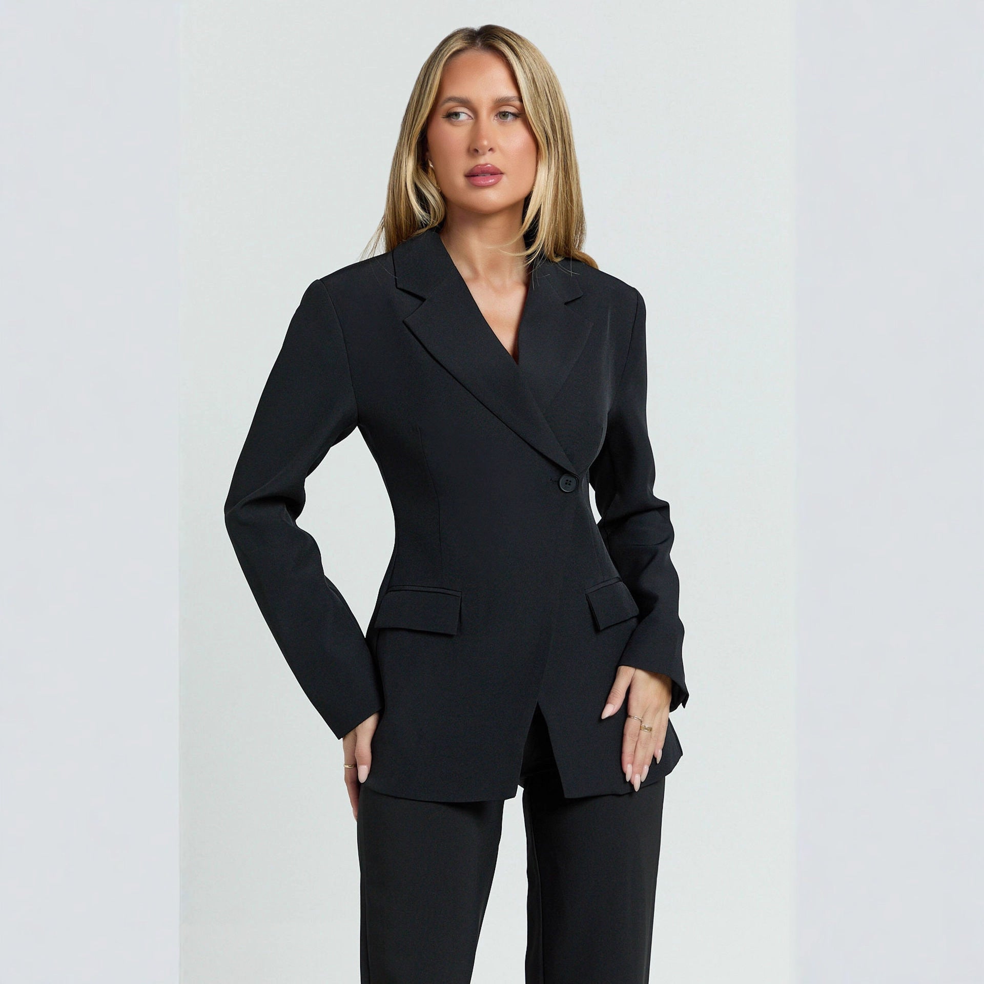 Damen Oversize Blazer mit doppelter Knopfleiste Sovae