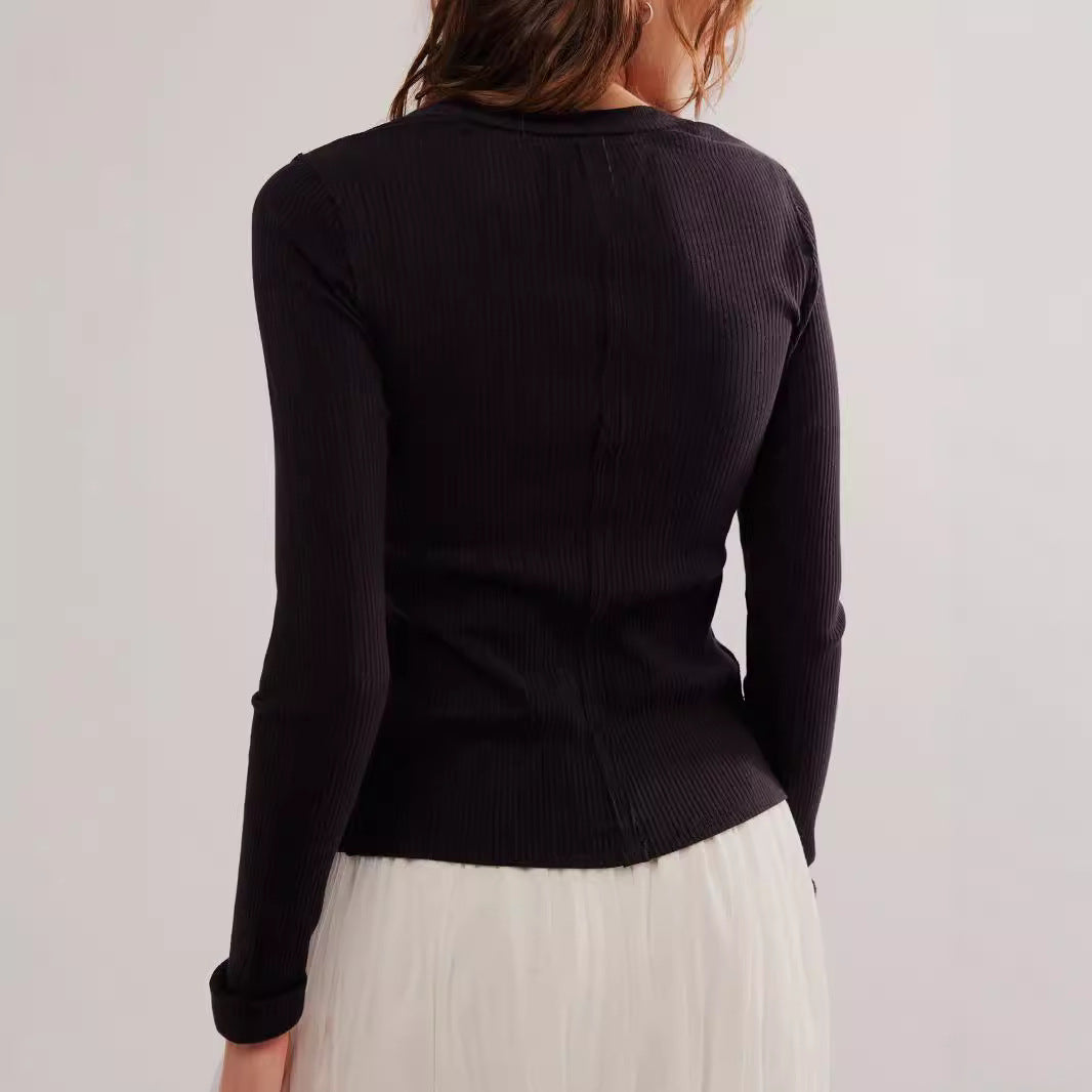 Damen Strickjacke mit Knopfdetails und leichtem Rippstrukturdesign Sovae
