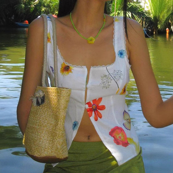 Damen Sommerliche Bluse mit floralem Design Sovae