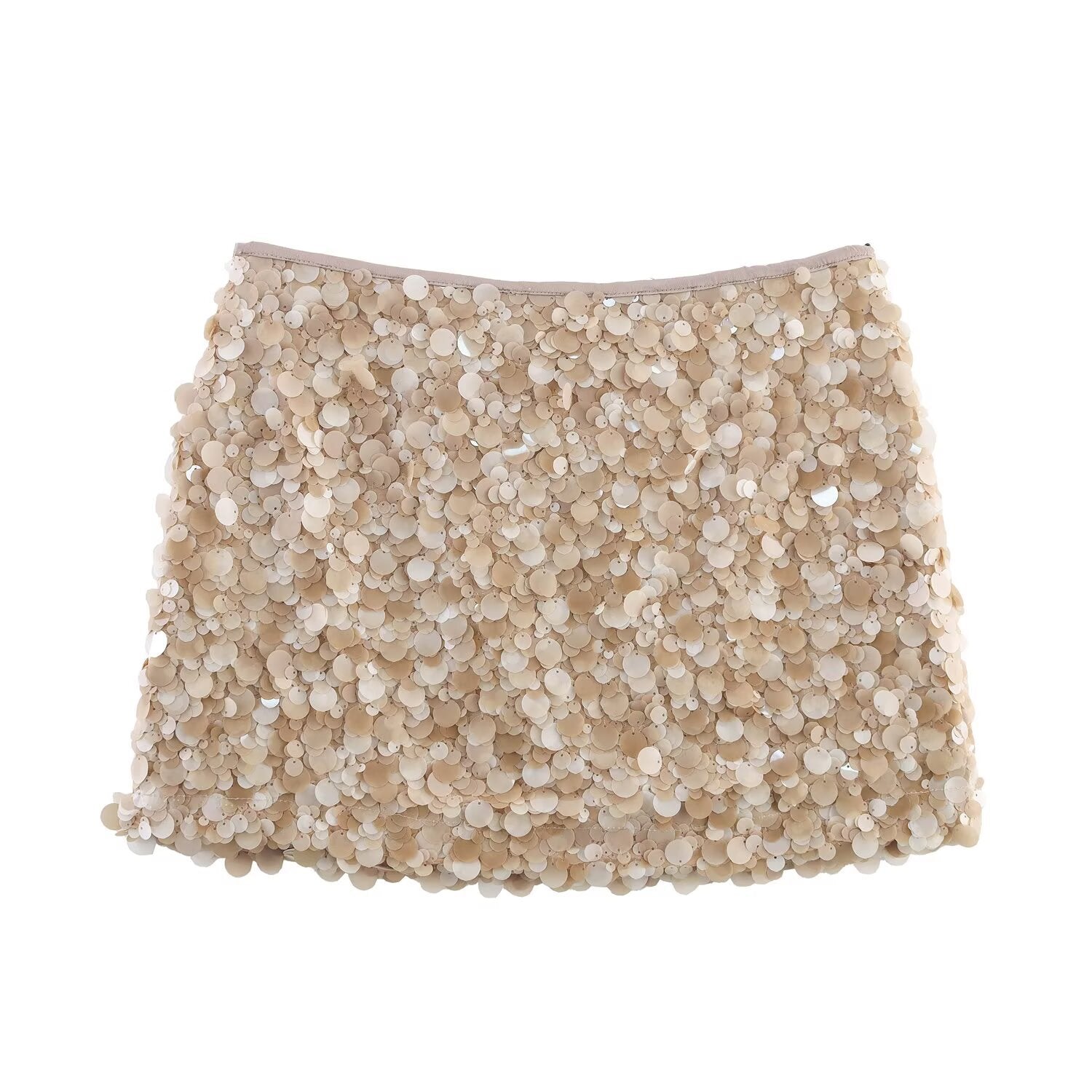 Damen eleganter, glitzernder Minikilt aus Paillettendetail Sovae