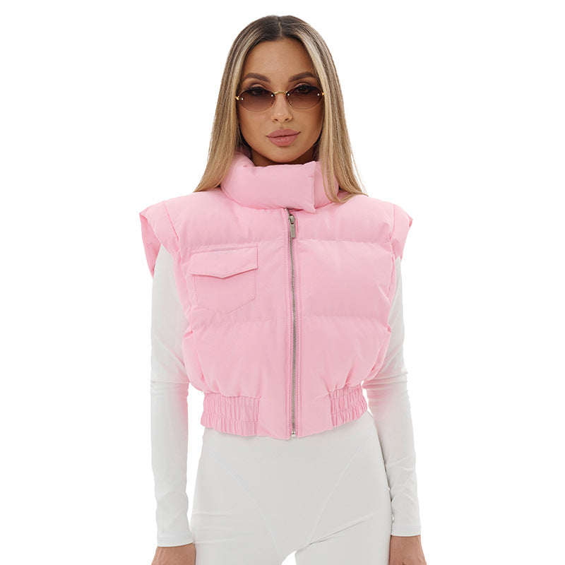 Damen stylische cropped Steppweste Sovae
