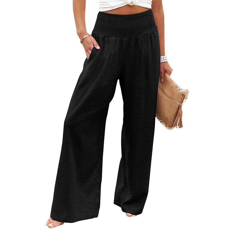 Damen Weitgeschnittene Relax-Hose mit elastischem Bund Sovae