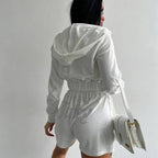 Damen sportliches Fleece Loungewear Set mit Kapuze Sovae