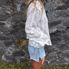 Damen luftige Bluse mit floralen Stickereien Sovae