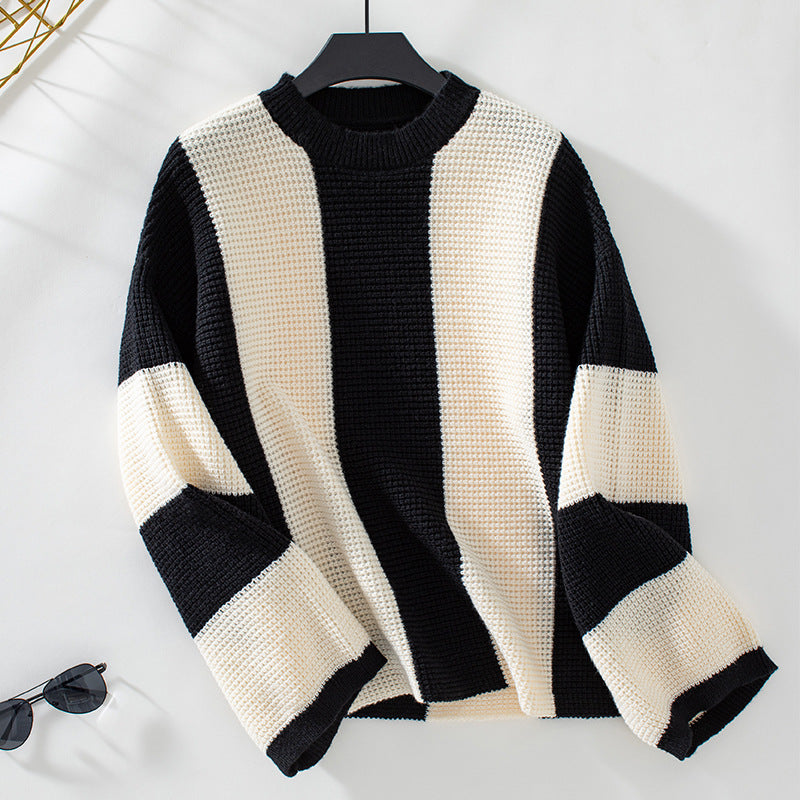 Damen Strickpullover mit innovativem Blockstreifen-Design und lässigem Schnitt Sovae
