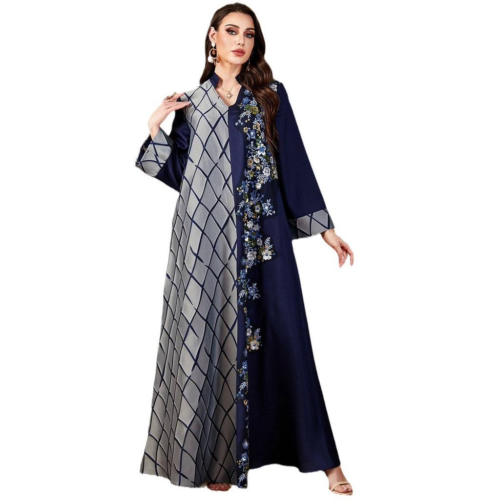 Damen Elegantes Maxikleid mit floralem Akzent und graphischem Design Sovae
