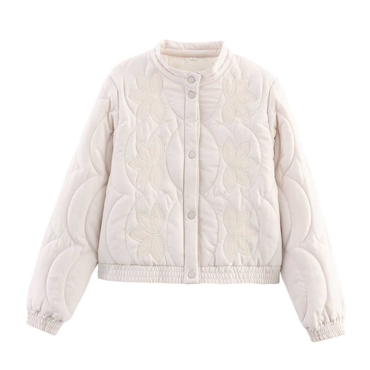 Damen Steppjacke mit floralem Design und elastischen Ärmeln Sovae
