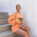 Damen sportliches Set mit kreativem Frucht-Design Sovae