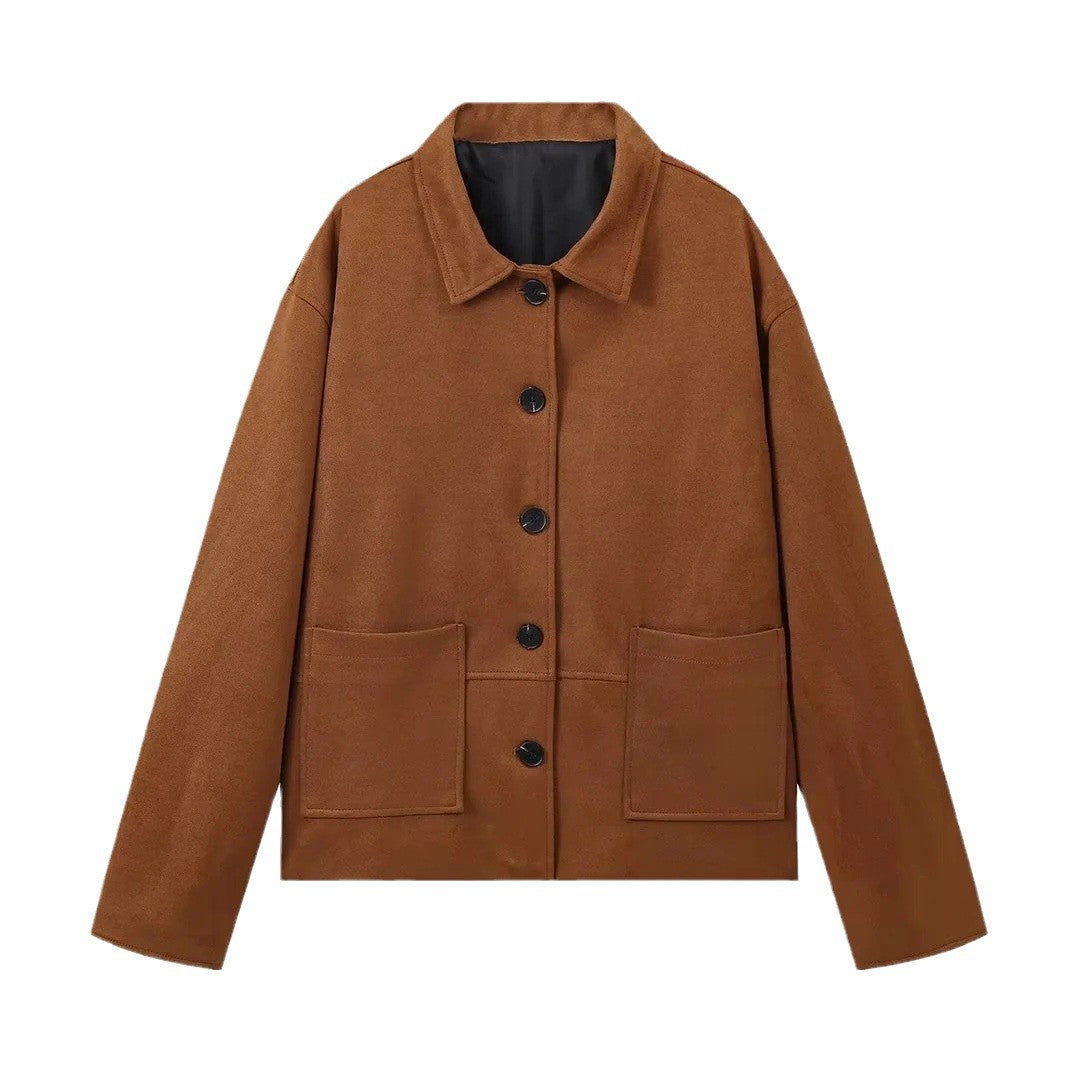 Damen trendige Utility-Jacke aus hochwertigem Material mit praktischen Taschen Sovae