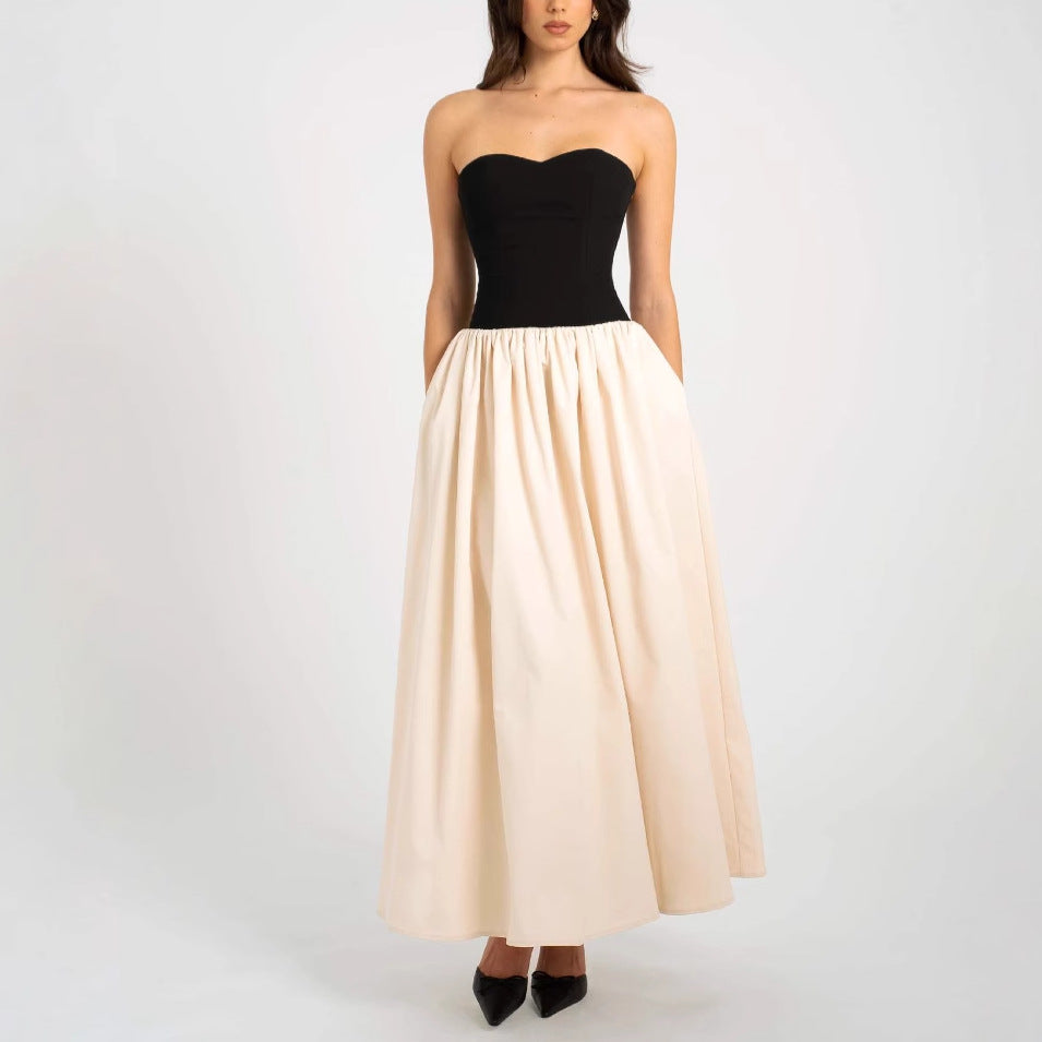 Damen Abendkleid mit elastischem Brustbereich und voluminösem Rock Sovae