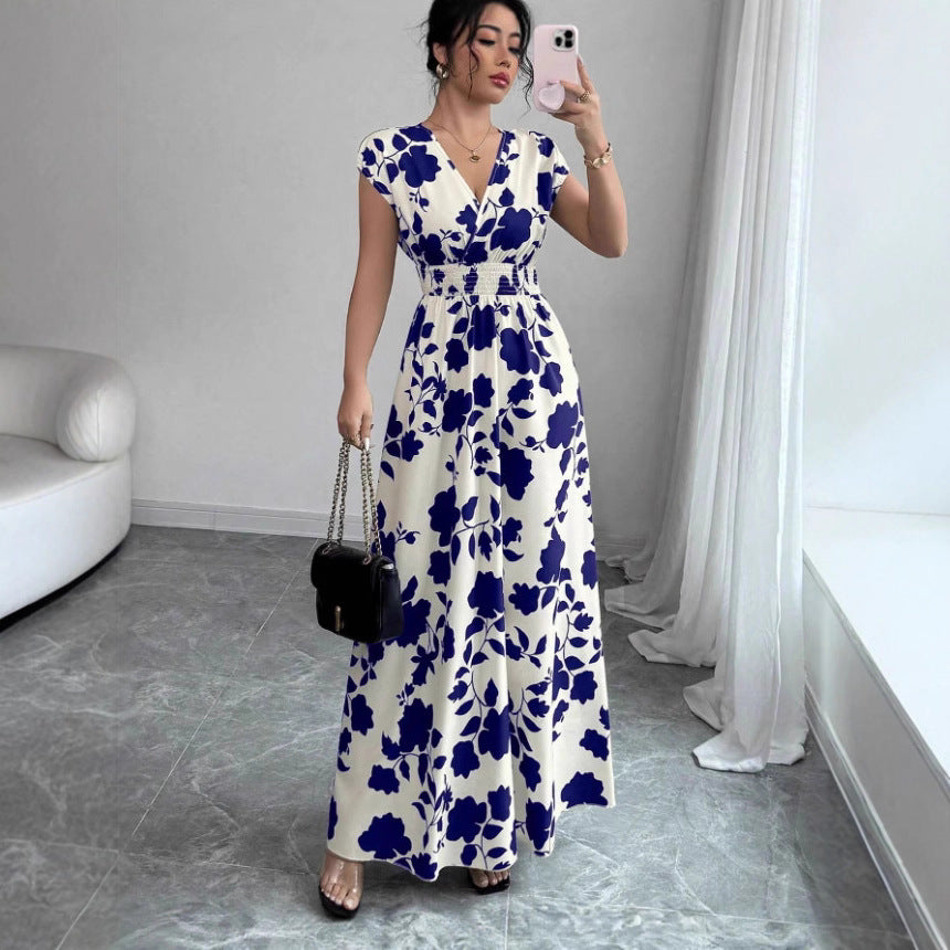 Damen Maxikleid mit floralem Muster Sovae