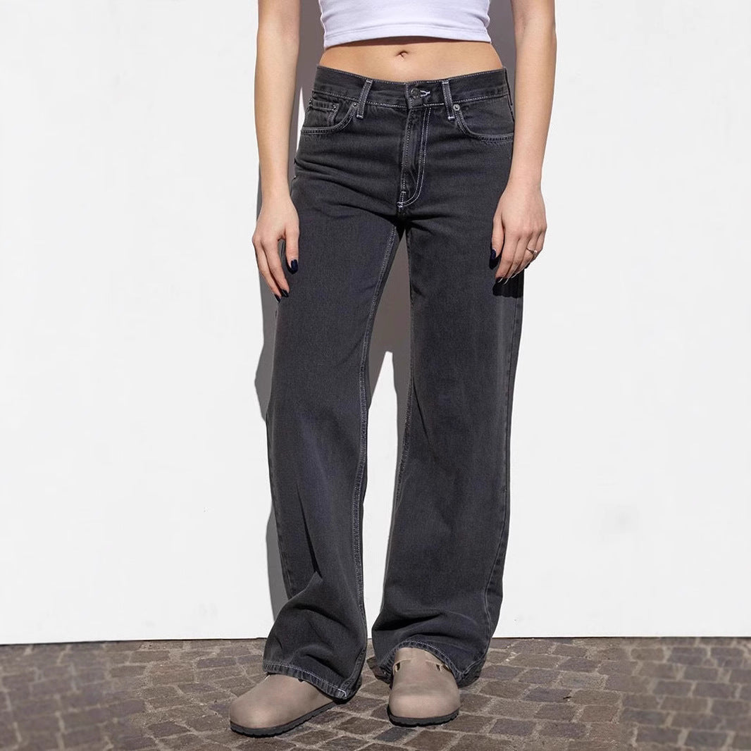 Damen Weite Jeans im modernen Vintage-Stil Sovae