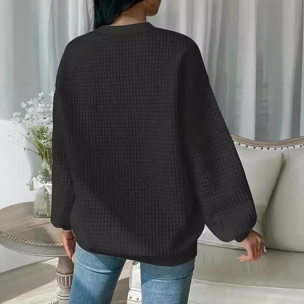 Damen Casual Oversized Pullover mit strukturiertem Design Sovae