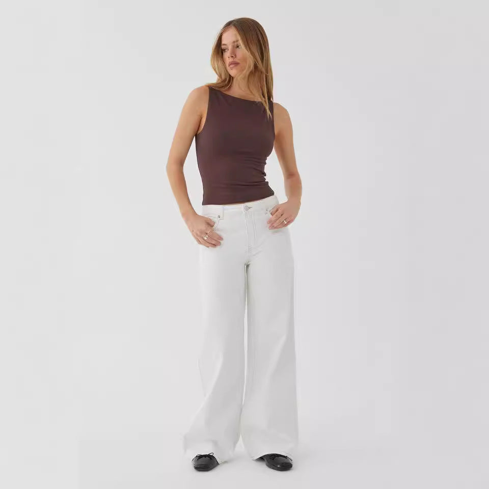 Damen Vintage Weit geschnittene Jeans Sovae