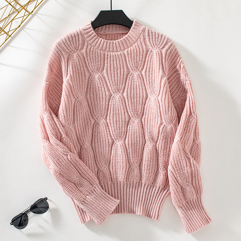 Damen Strickpullover mit dekorativem Zopfdesign und komfortabler Passform Sovae