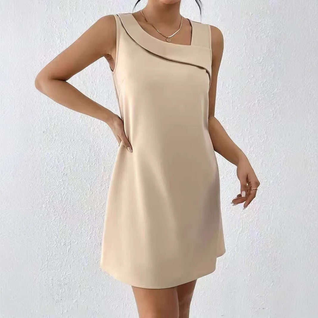 Damen ärmelloses Kleid mit asymmetrischem Design Sovae