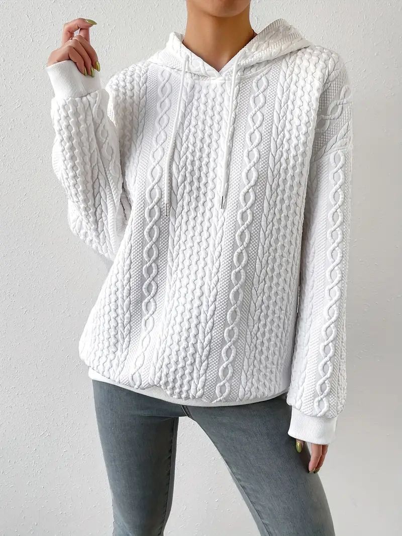 Damen Kuscheliger Strickpullover mit Kapuze Sovae