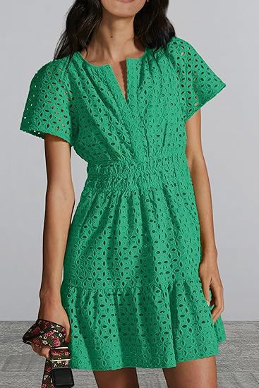 Damen Sommerliches Kurzkleid mit Stickerei Sovae