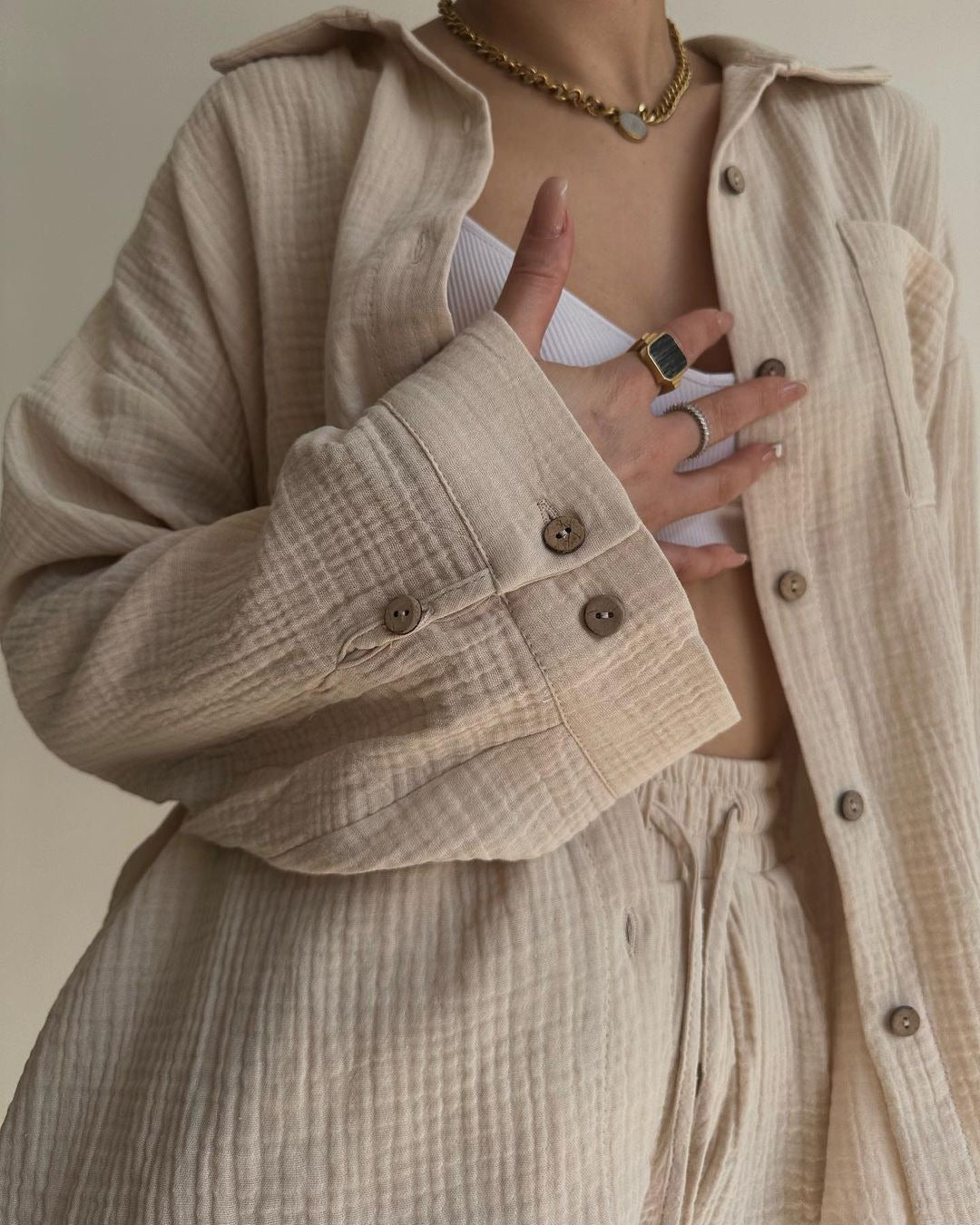 Damen lässige Strukturierte Hemdbluse Sovae