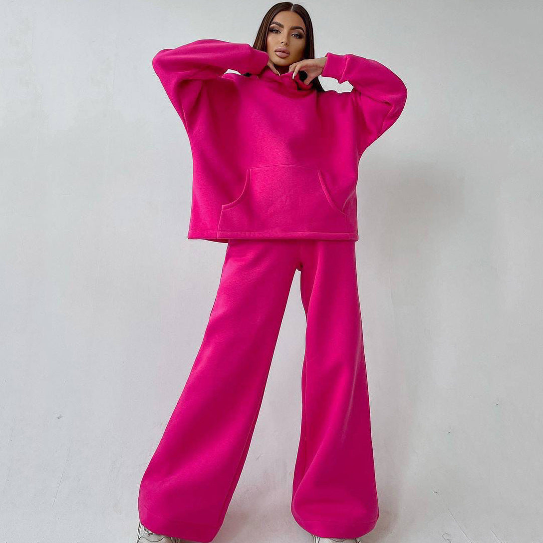Damen lässiges und modisches Sweatpants-Set mit oversized Kapuzenpullover Sovae