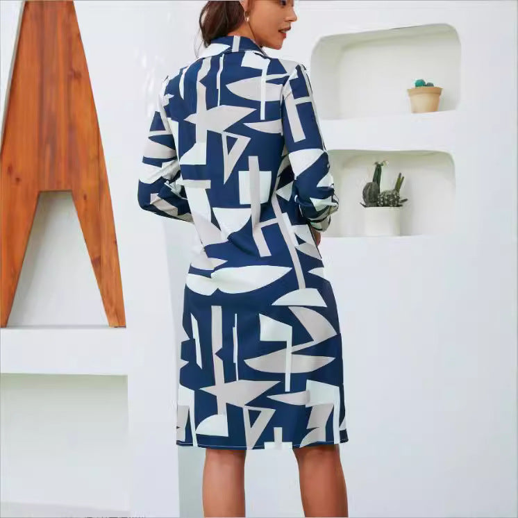 Damen Hemdkleid mit grafischem Muster Sovae