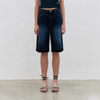 Damen Hochtaillierte Denim-Bermudas mit modernem Schnitt Sovae