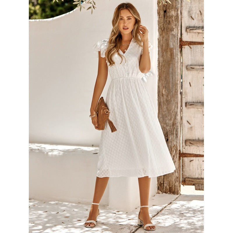 Damen Midi-Kleid mit Rüschendetails Sovae