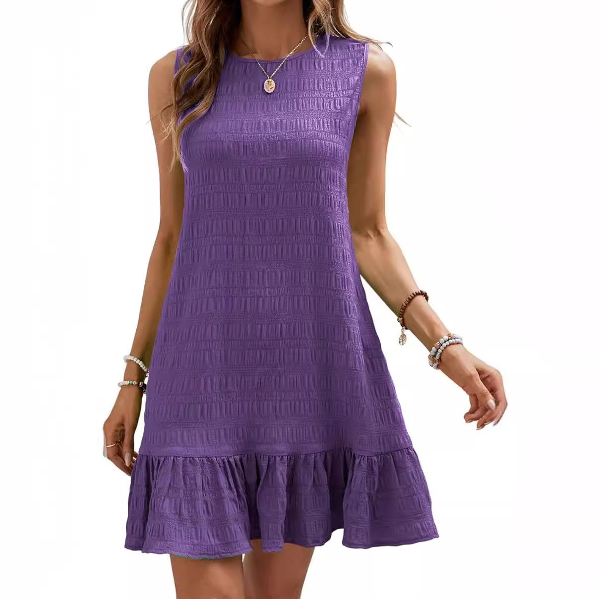 Damen Sommerkleid mit Rüschensaum Sovae