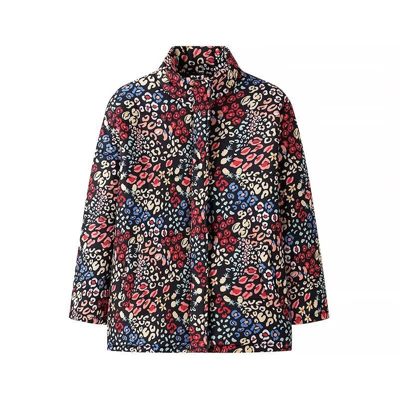 Damen gesteppte Jacke im modischen Leopardenprint Sovae