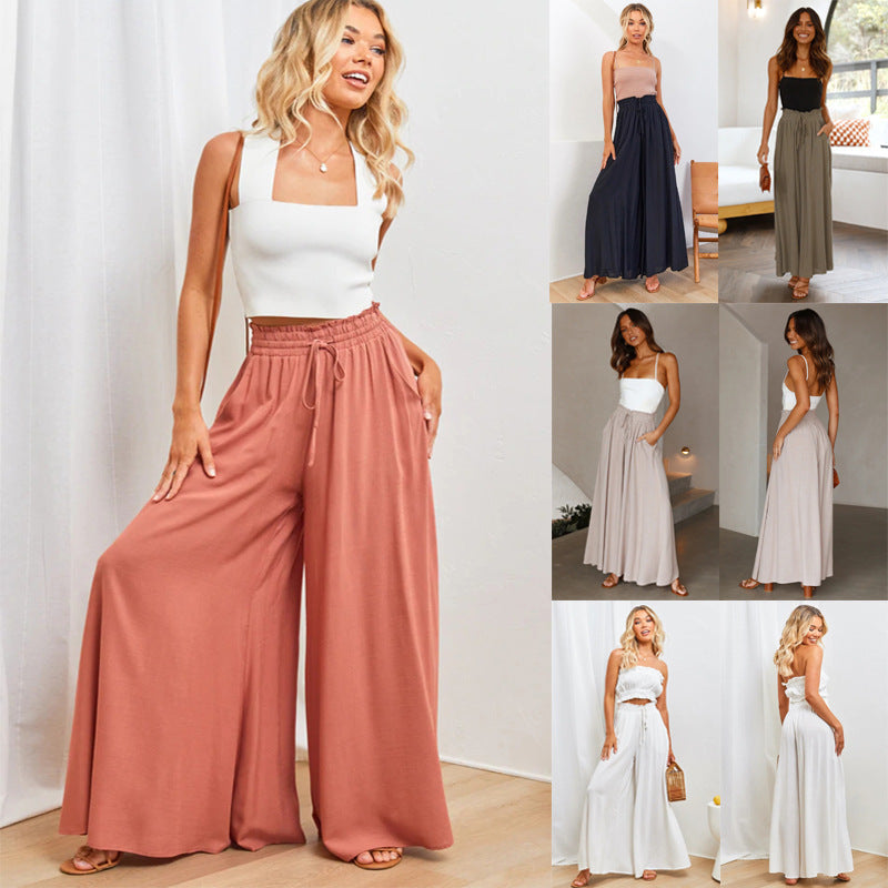 Damen Sommerliche Weit geschnittene Hose Sovae