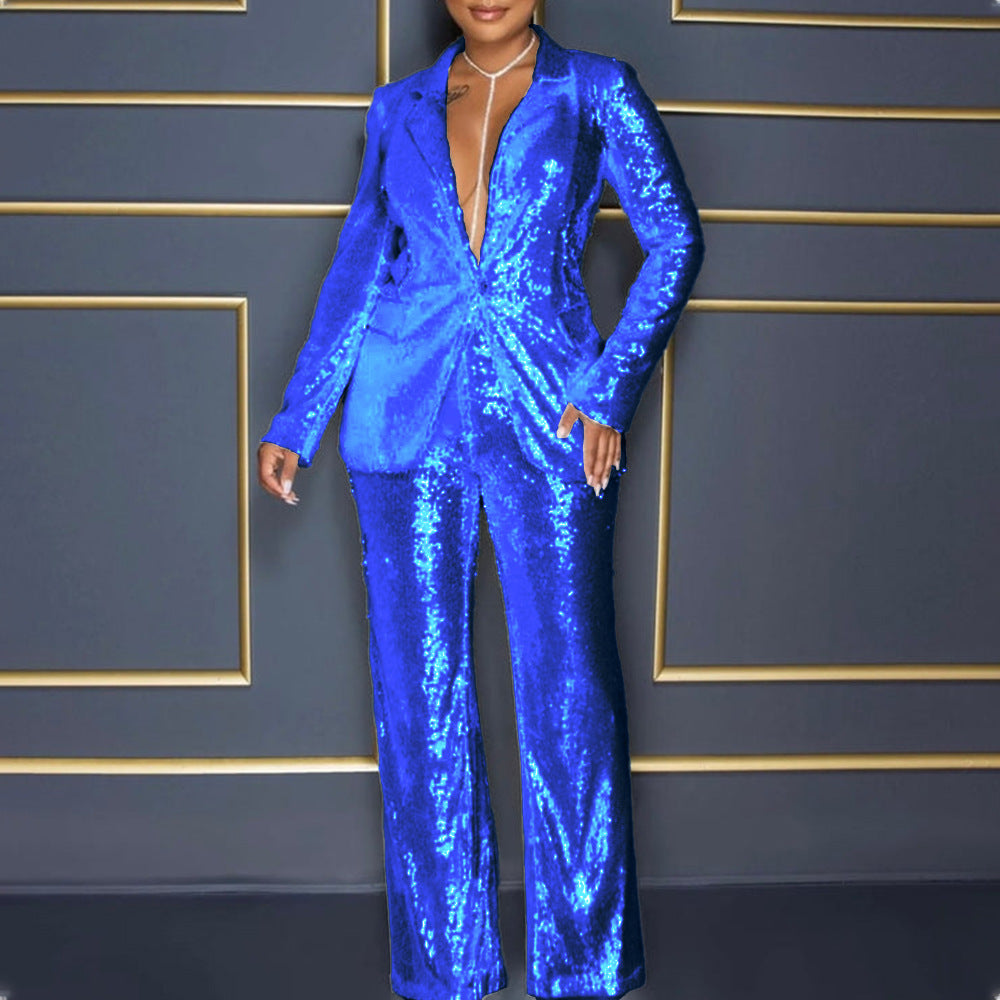 Damen Glamouröser Glitzeranzug Sovae