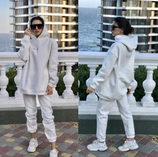 Damen Hoodie- und Jogginghose-Set mit weitem Schnitt Sovae