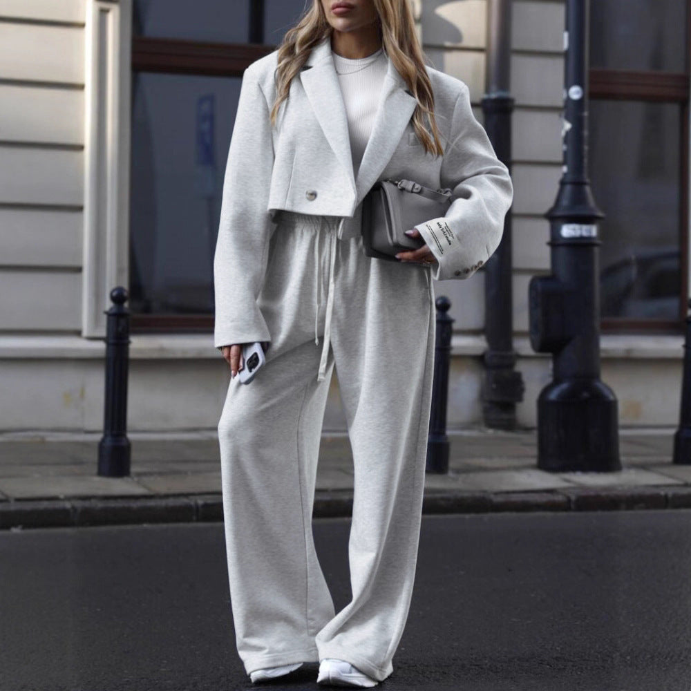 Damen Lässiges und modisches zweireihiges Blazer-Outfit Sovae