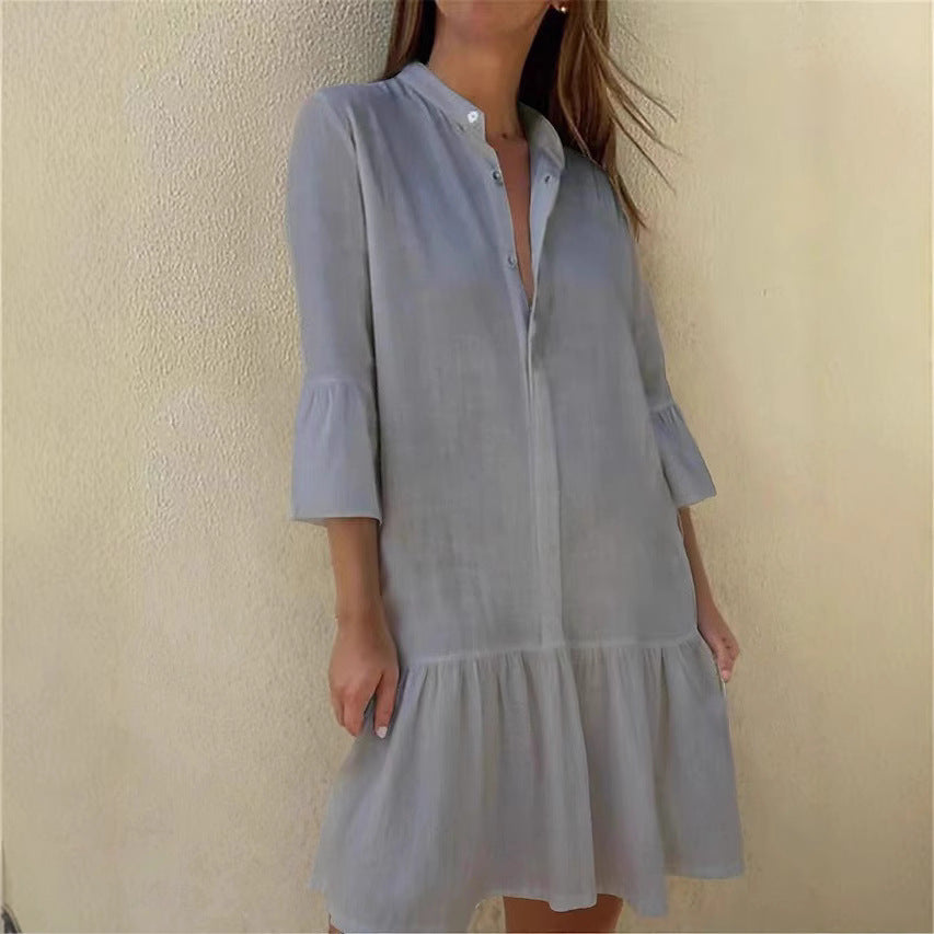Damen Hemdkleid mit Rüschen Sovae